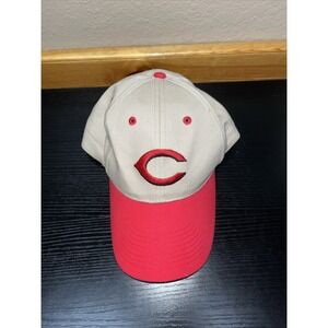 Cincinati Reds Tan And Red Cap/Hat, Associated Premium Corp. Adjustable.
